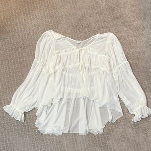 Kimchi Blue Sheer Ivory Blouse